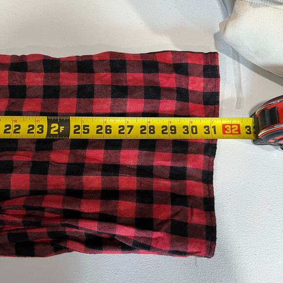 Anthropologie Cloth & Stone Red Buffalo Plaid Mini Dress Back Tie Womens PXS - Picture 7 of 7